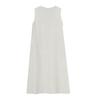 Summer Artistic Loose Solid Color Cotton Hemp Round Neck Sleeveless Dress for Women Medium To Long Casual Dresses