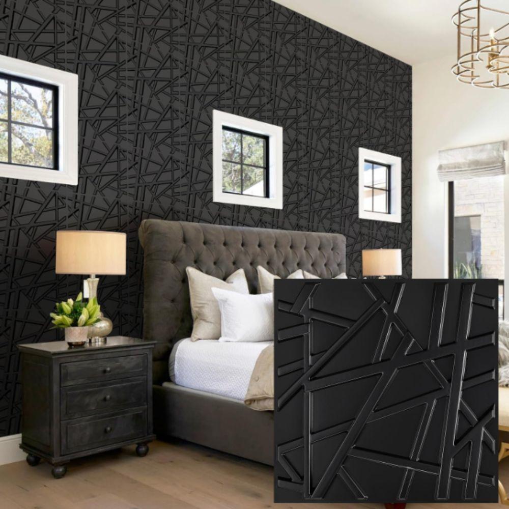 Geometric 3D Wall Panels Carved Wood Wall Decoration Home Decor Wall Sticker Indoor
