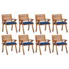 Day and Night - Day and Night Garden Chairs 8 Units Solid Teak Wood with Cushions