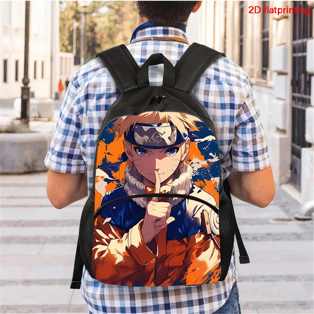 Набор школьных сумок NARUTO из 3 предметов Легкий рюкзак с передним карманом Сумка для обеда и пенал Для мальчиков девочек детей Возраст 5-10 лет