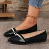 2024 Fashion Hot Selling Slip-on Women's Flat Shoes Beaded Outer Wear Lightweight Pointed Spring and Autumn Zapatos De Mujer