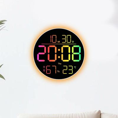 Цифровые настенные часы Будильник Календарь Светодиодный дисплей Дата Неделя с Пультом дистанционного управления Ночник