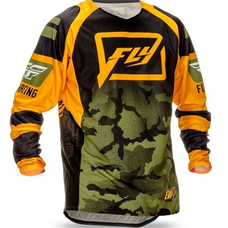 Mens Long Sleeve Mountain Bike Jersey Cycling Apparel Downhill Trail Riding Breathable Quick Dry