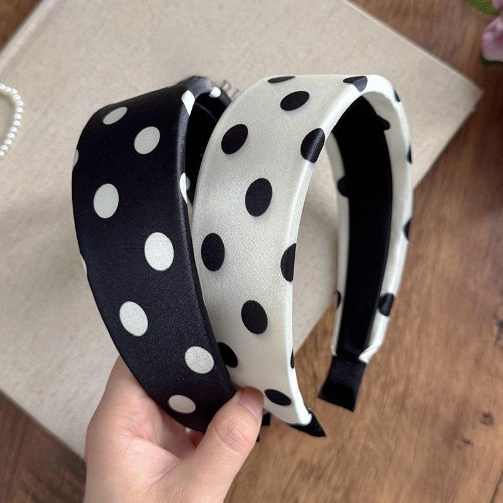 Polka Dot Pattern Wide Headbands Daily Wash High Cranial Headbands Hair Accessories Face Wash