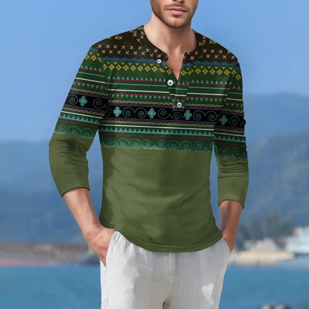 Men'S T-Shirt Street Casual Fashion Long Sleeved Top