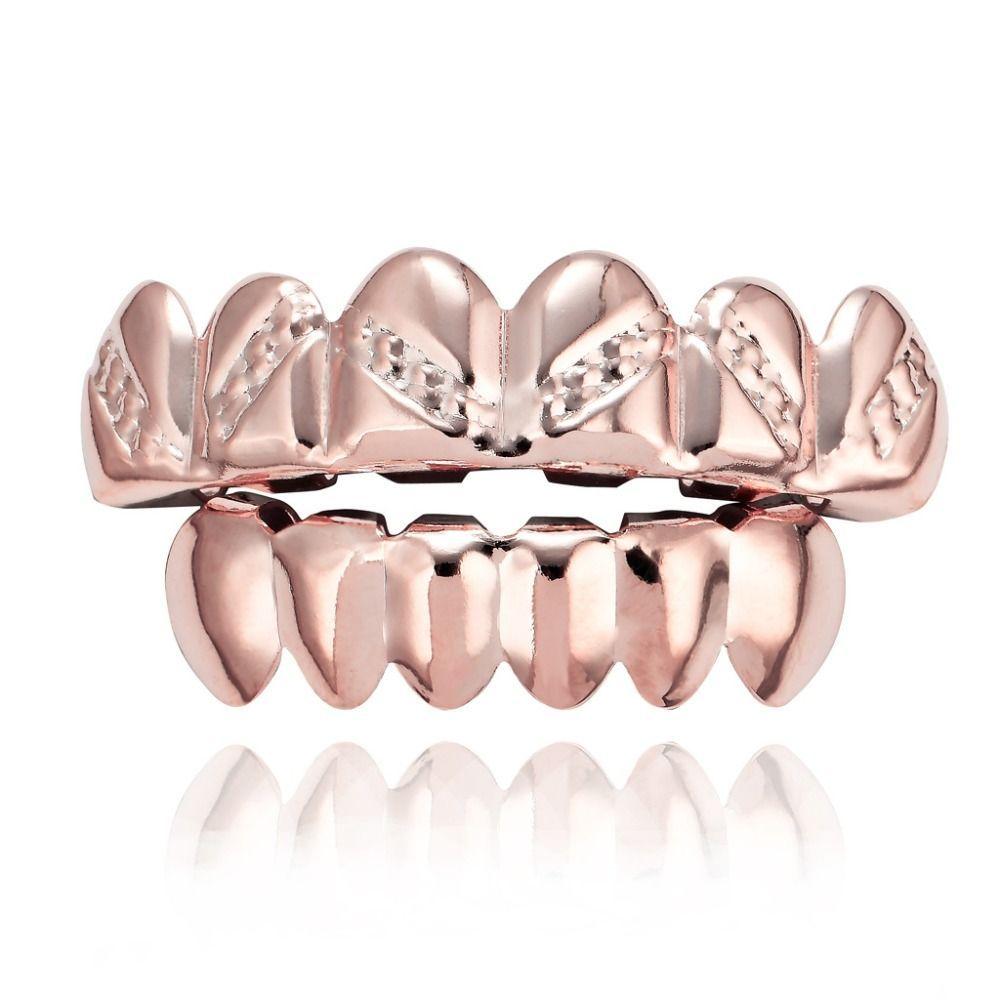 Модные золотые серебряные хип-хоп накладки на зубы Grillz верхние нижние металлические колпачки на зубы стоматологические украшения для мужчин женщин