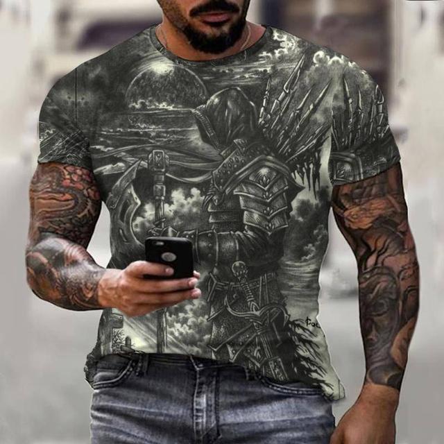 Флаг Воин Паладин Летняя модная мужская футболка Повседневная мужская уличная футболка с 3D принтом с коротким рукавом