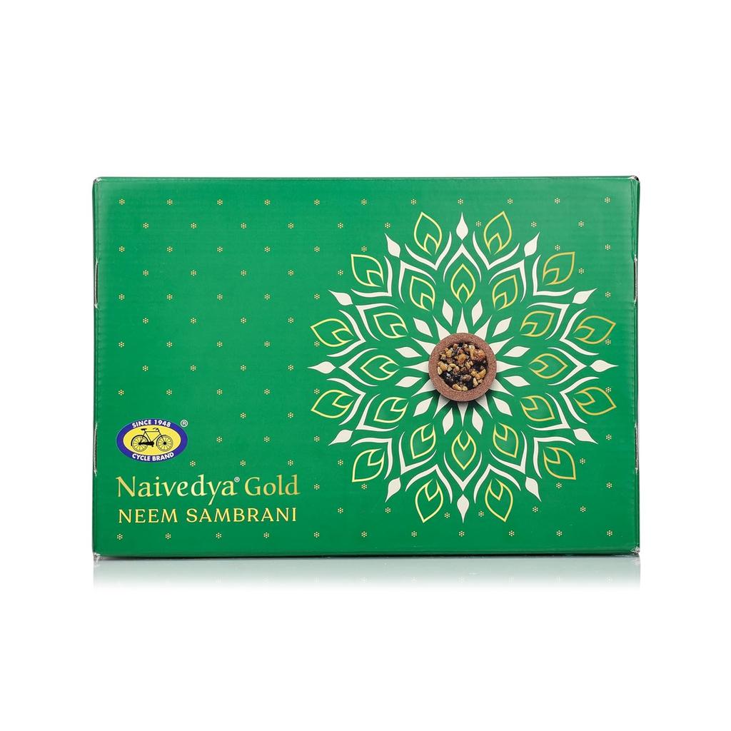 Cycle Pure Naivedya Gold Neem Sambrani Dhoop Cups 18 шт. с подставкой Без угольного наполнителя Ритуальный ладан