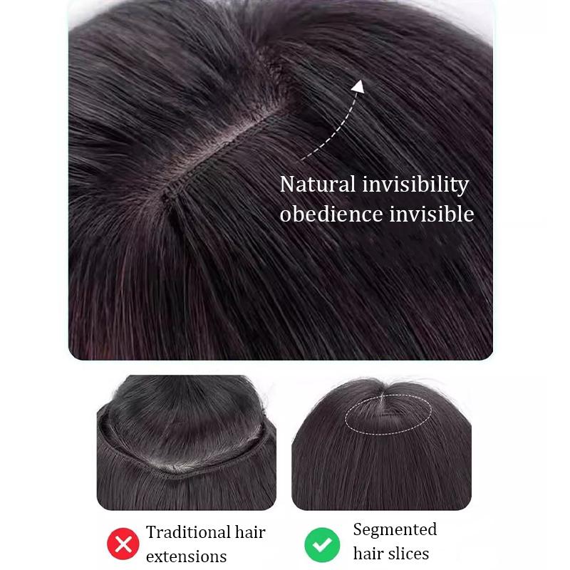 16/24 Inch Female Four Piece Long Straight Hair Wig with BB Clip Synthetic Heat-resistant Wig Naturally Suitable for Daily Wear