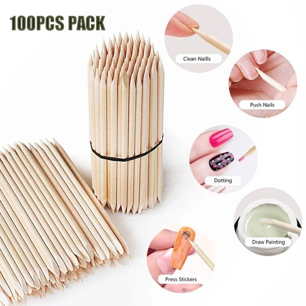 100pcs Pack Dual-ended Nail Art Tool Rhinestones Decoration Nail Dotting Tool Manicure Tools