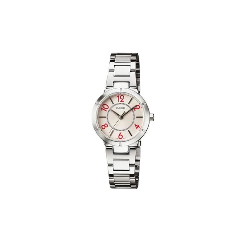 Casio STANDARD series 50 meters waterproof quartz movement stainless steel strap Japanese and Korean watch women's watch white dial LTP-1293D-7A