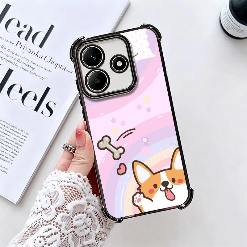 Corgi Dog Cute Plating Phone Case For Xiaomi Redmi Note 14 15 Pro Plus 13 12 11 11S 11T 10 9S 9 5G Anti-Fall Airabag Cover