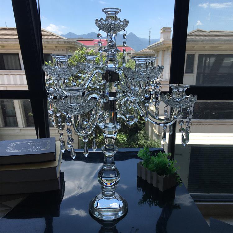 Европейский хрустальный подсвечник с девятью головками для свадеб, дней рождения и декора отелей.