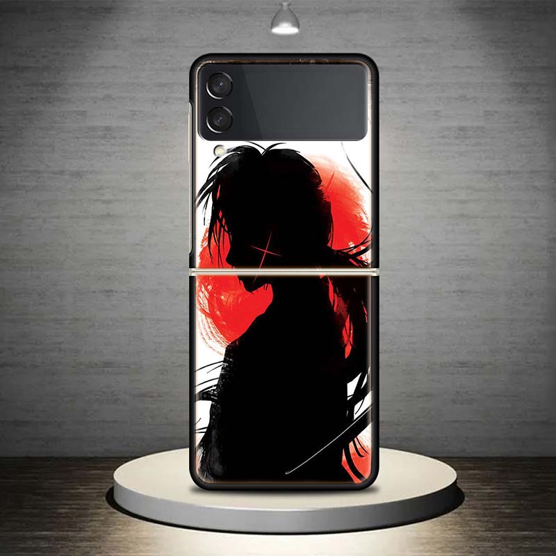 Rurouni Kenshin Anime For Samsung Galaxy Z Flip 6 5 4 3 5G Phone Case Black Hard Cover ZFlip 6 5 4 3 Shockproof Bumper Coque