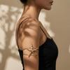 Bohemian Metal Starfish Arm Cuff Bangles for Women Cute Fat Star Adjustable Open Upper Arm Bracelet Summer Beach Jewelry