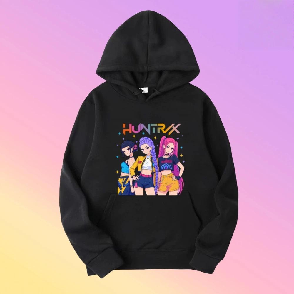 Фильм KPop Охотники на демонов Худи Саджа Женская одежда Корейская модная тенденция Уличная одежда Повседневная Оверсайз Толстовка