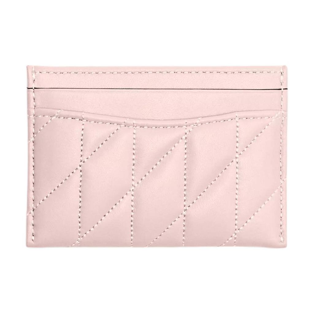 Coach Essential 11 Стеганый Кожаный Держатель для Карт с Металлическим Логотипом Женские Аксессуары Розовый CM434-B4B5