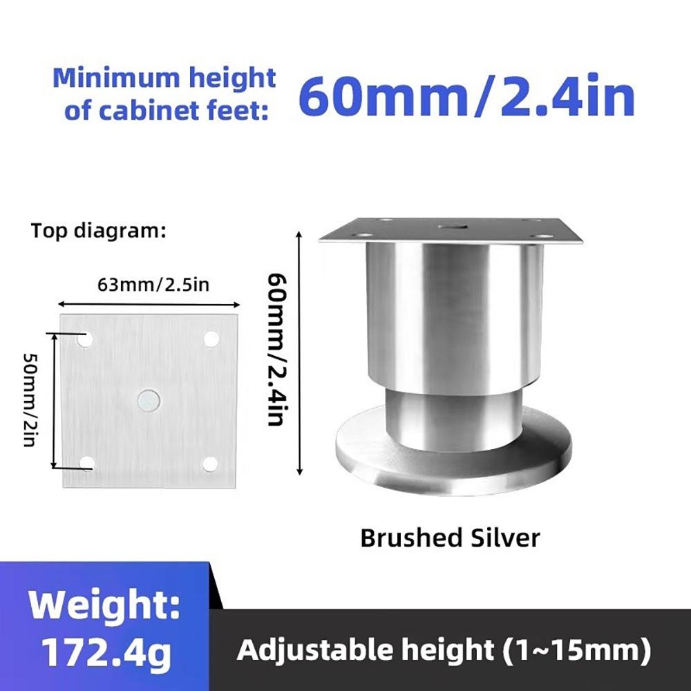 1 шт. ножка для мебели из нержавеющей стали, регулируемая по высоте, опорная стойка, новые ножки для дивана и кухонного шкафа