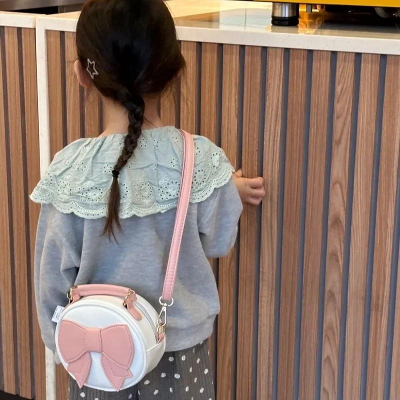 Dimensional Three Butterfly Knot Bag Simple Pattern Girl Children School Bags
