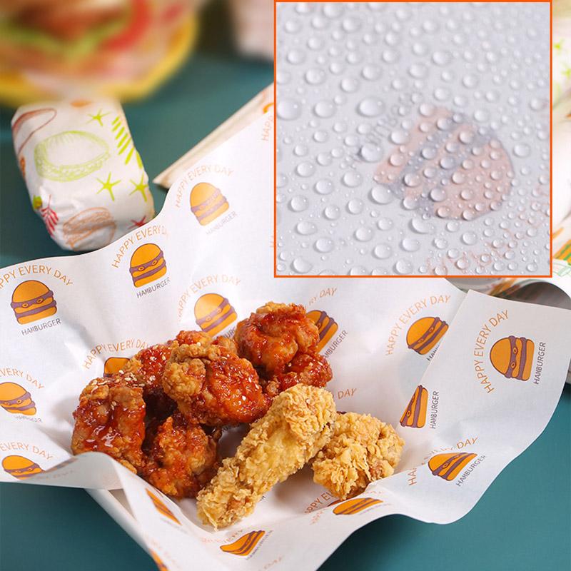 100 шт., упаковочная бумага для пищевых продуктов, английский узор, сэндвич, бургер, картофель фри, жареный олатовый коврик, вощеная бумага, промасленная бумага