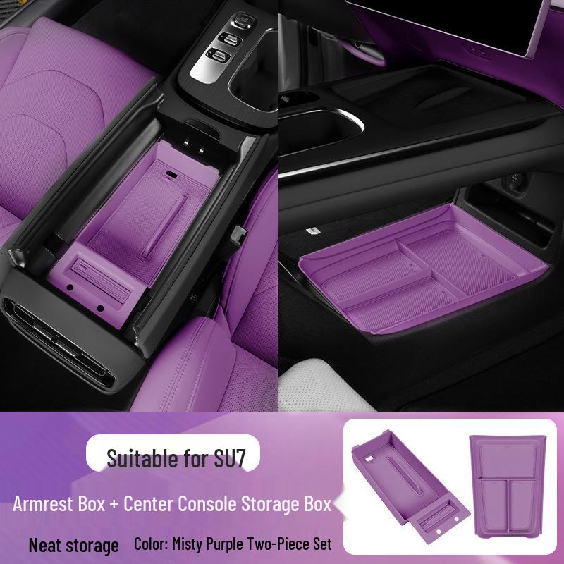 Compatible Armrest Box Storage for Xiaomi SU7/YU7 - Car Center Console Storage Organizer.