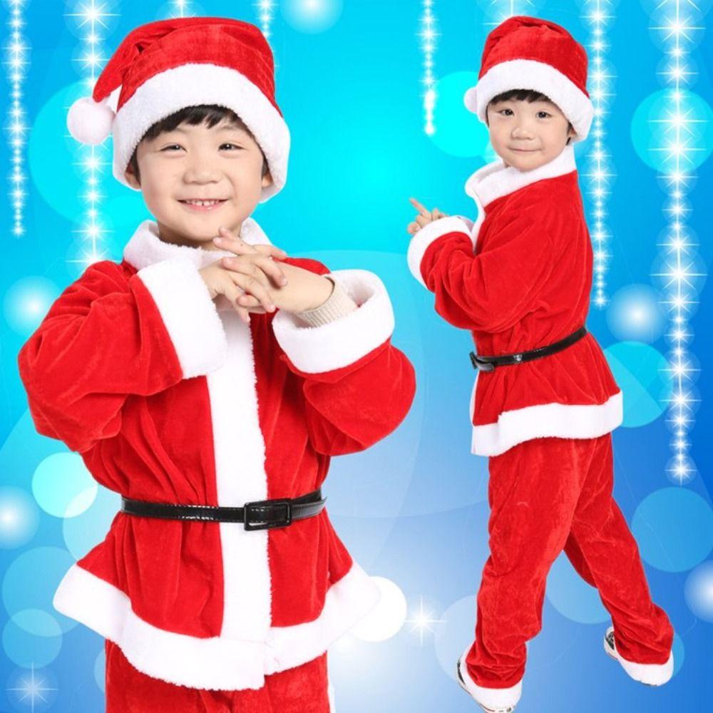 Long Sleeve Christmas Elk Dresses Shawl Christmas Performance Clothing Santa Claus Dresses