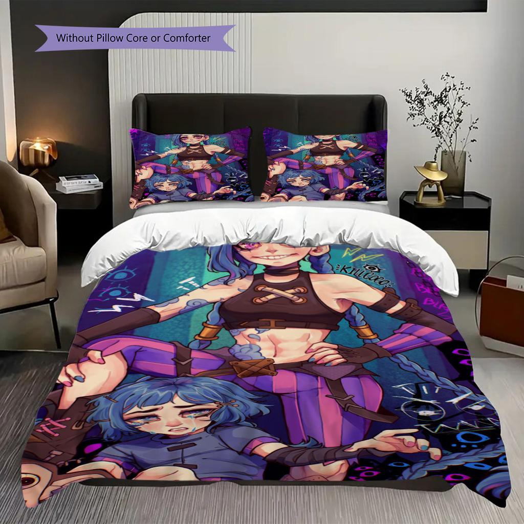 Warrior Dynamic Pose Three-piece set (1 * duvet cover + 2 * pillowcase, without core) 2D Flat Duvet cover and pillowcase Bedding set