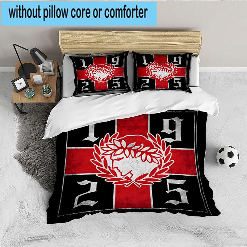 Olympiacos Fc Crest Emblem 3PCS Bedding set,Ideal for 1pc Duvet Cover And 2pcs Pillowcases Perfect for Fan gift,Ideal for Bedroom, Dormitory