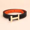 Womens Leather Belt Fashion H Buckle Waistband Work Casual Daily Wear