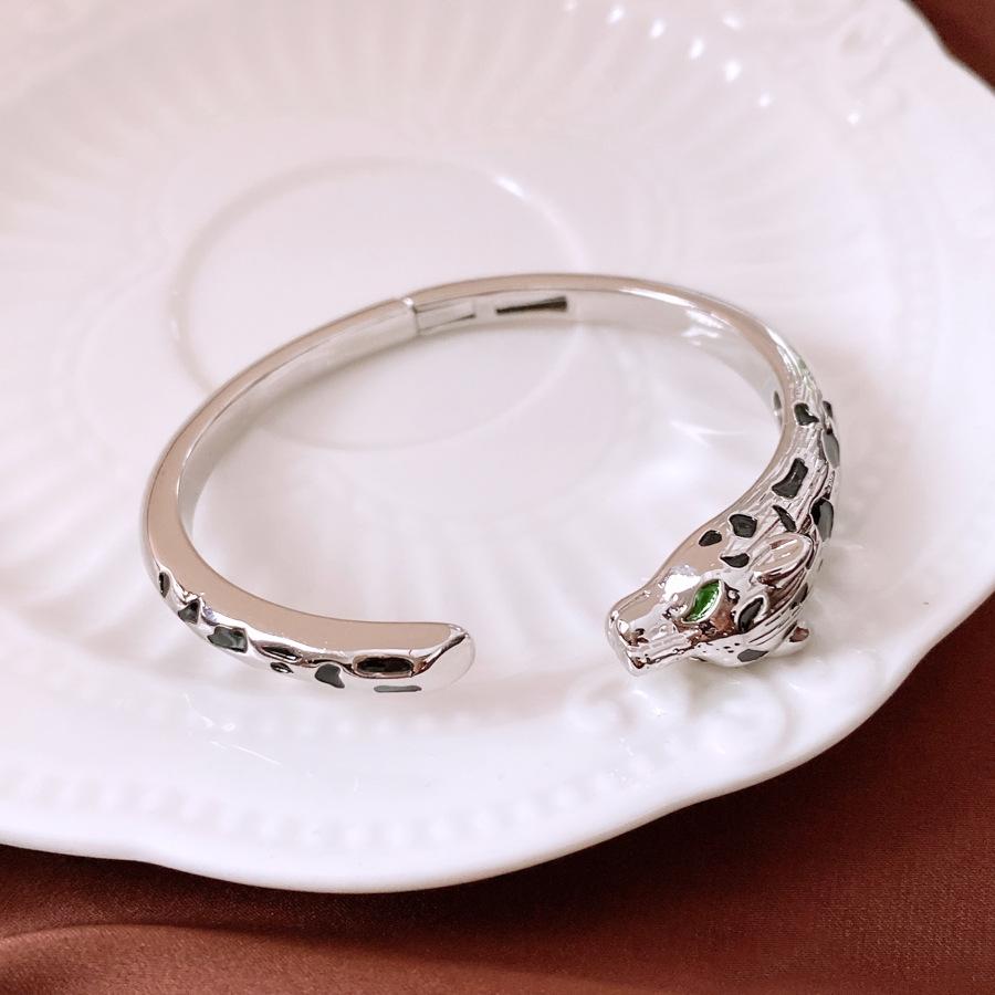 Европейский и американский экологически чистый высококачественный тонко полированный медный циркон леопардовый браслет, размер открывающейся части можно регулировать