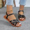 Summer New Women's Flat Bottom Roman Strap Sandals with Non Slip Rubber Soles Fashion Women's Shoes