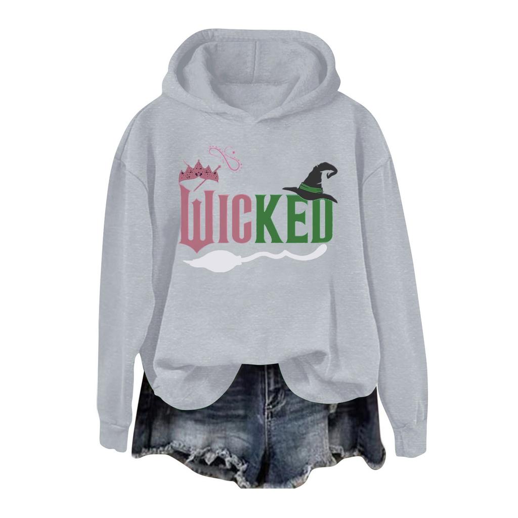 Женская повседневная толстовка с длинным рукавом и принтом Bad Witch