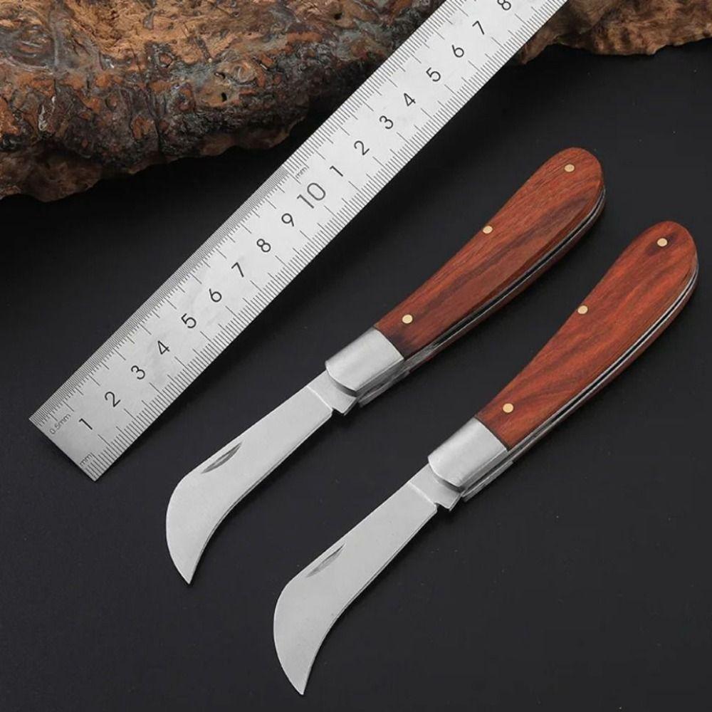 Острый садовый нож для обрезки, односторонний открытый нож из нержавеющей стали, складной садовый резак для прививки