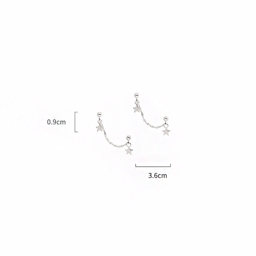 star Double Ear Holes Female Ear studs Star Ear studs Ear Chain Earrings Korean Style Earrings