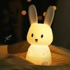 Ночник светодиодный силиконовый кролик лампа детская спальня украшение перезаряжаемый прикроватный настольный милый украшение детский подарок вечеринка теплый