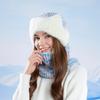 Winter Warm Hat Scarf Set Pullover Knitted Hat Women's Outdoor Cold-Proof Ear Protection Wool Hat