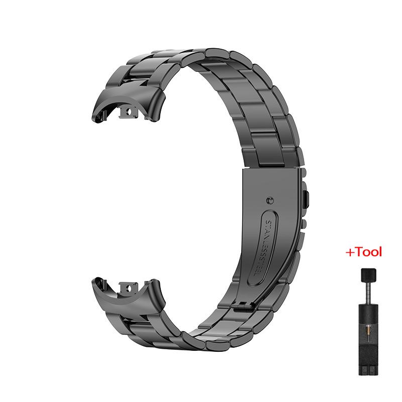 Металлический ремешок для Xiaomi Mi Band 9 10, браслет из нержавеющей стали, тонкий деловой ремешок для Xiaomi Band 8, спортивный браслет, аксессуары