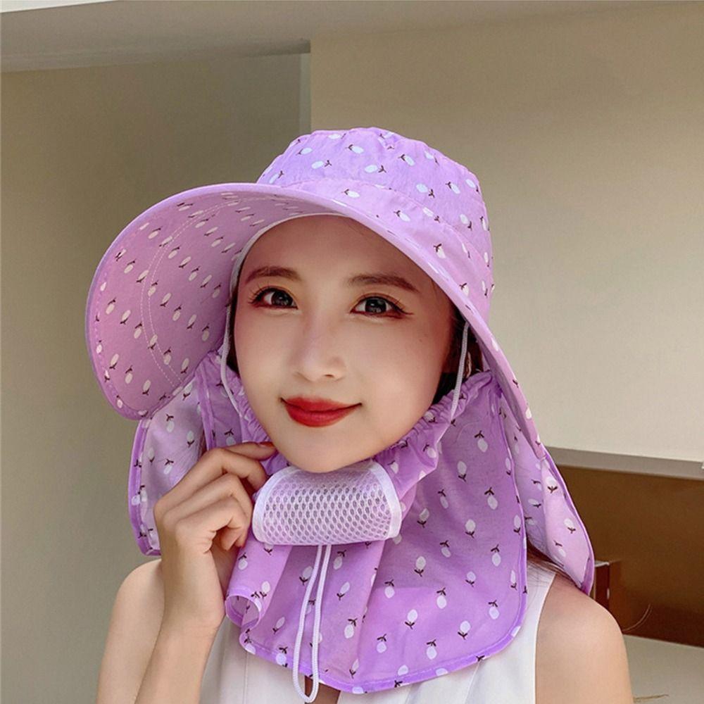 Face And Neck Sunhat Wide Brim UV Protection Hat Casual Summer Sunscreen Outdoor