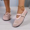 Large Size Mesh Casual Sandals Women Summer Mesh Breathable One Buckle Flat Sandals