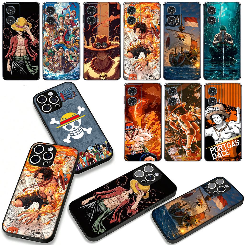 One Ace Pieces Luffy Zoro Phone Cover Case for Apple iPhone 16 15 14 Plus 13 12 Mini 17 Pro Max + 16E Air 16+ ProMax Casing
