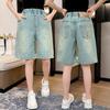 Girls' Denim Shorts, Shorts, Summer Thin, Big Children's Shorts, Girls' Pants, Five-point Pants