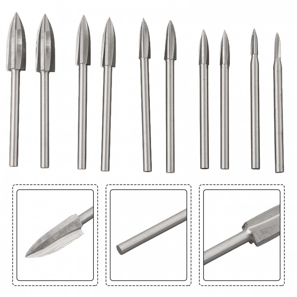 Высокоскоростные сверла по дереву для резьбы 10 шт. для вращающихся инструментов и шлифовальных машин