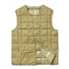 TAION Down Button Inner Down Size Men's V-Neck Vest, TAION-001 (Beige, S)