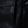 Autumn Winter Embroidered Leather Jacket Men Fleece Pu Leather Waterproof Motorcycle Jacket