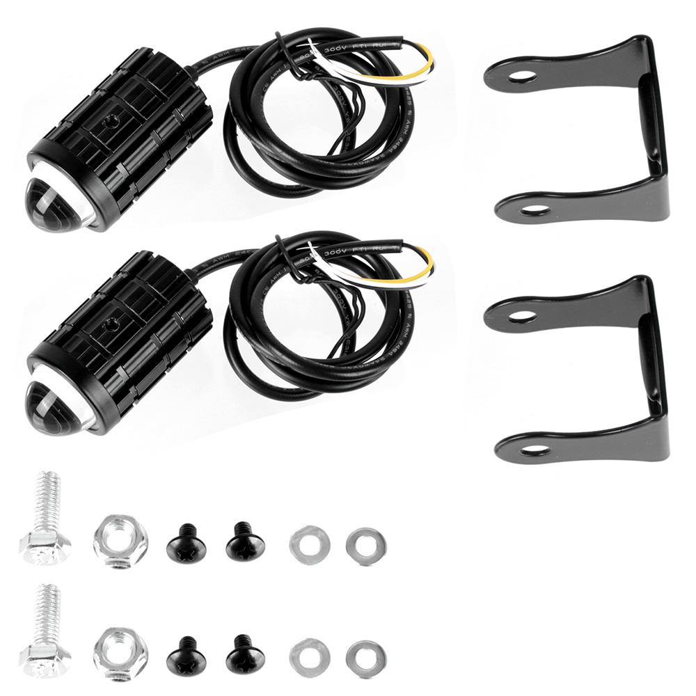 Auxiliary Spotlight Lamp Scooter Dual Color Driving for Cafe Racer Light Universal Motorcycle LED Headlight Lens Projector ATV Motorcycle Accessories