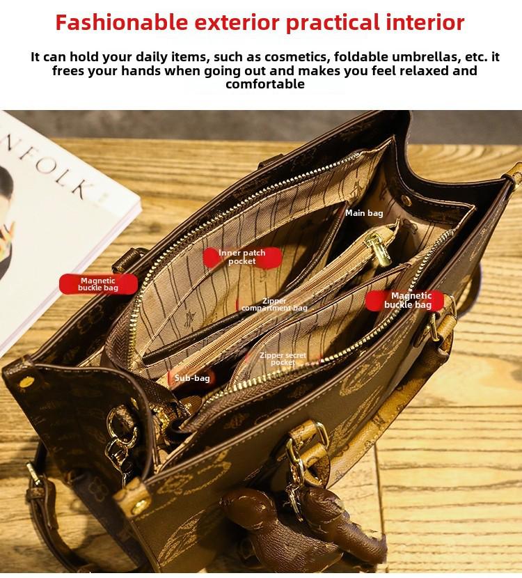 Guangzhou Women's Light Luxury Handbag: 2023 Large-Capacity High-End Floral Tote