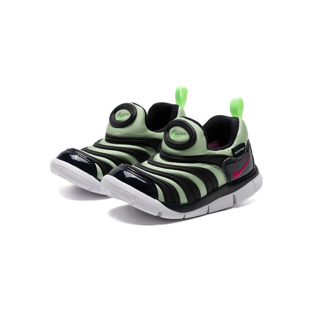Nike Dynamo Free Comfortable Versatile Low-Top Walking Shoes Baby Shoes Black Green 343938-440
