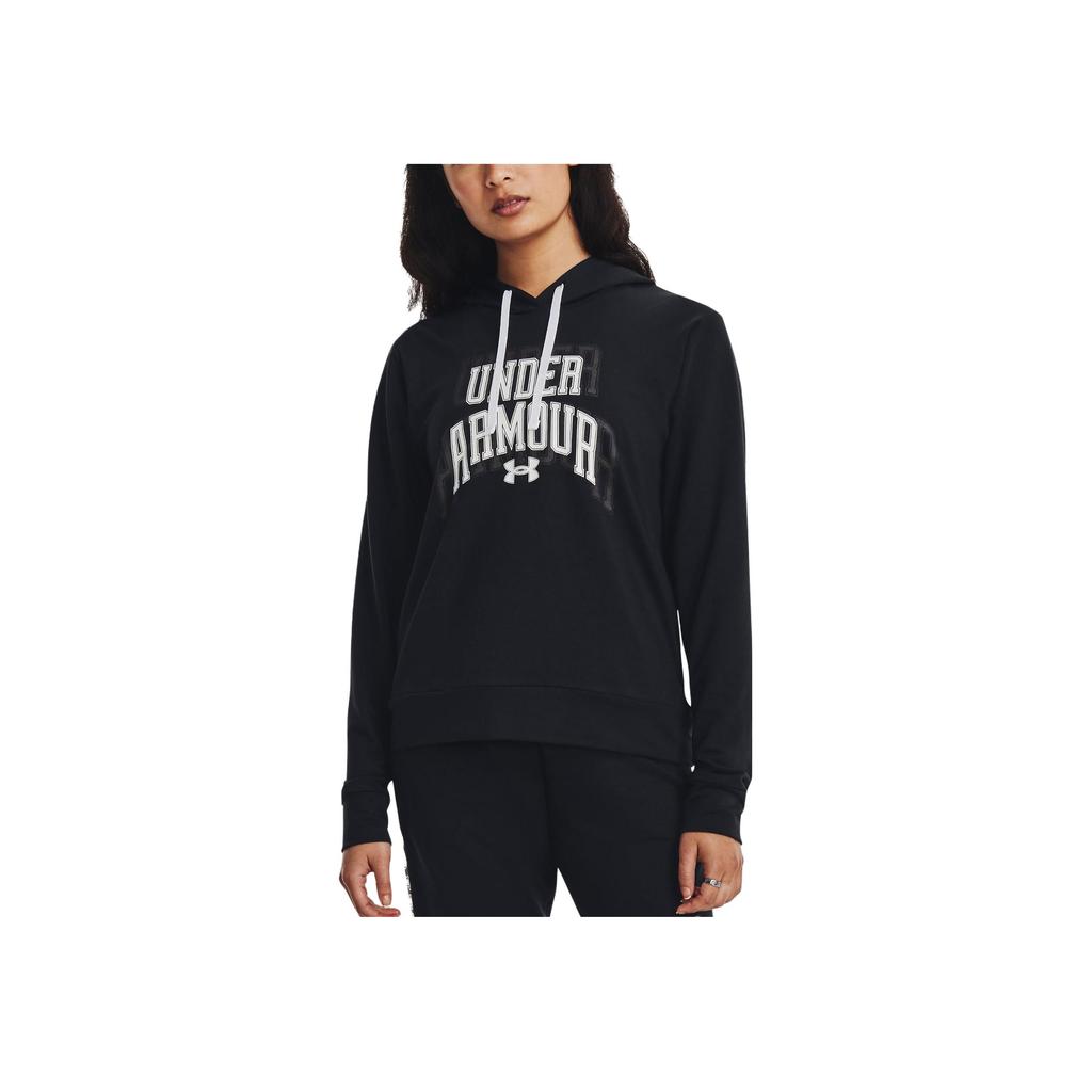 Under Armour Толстовка с капюшоном с надписью и длинным рукавом, женская толстовка, черная 1379610-001