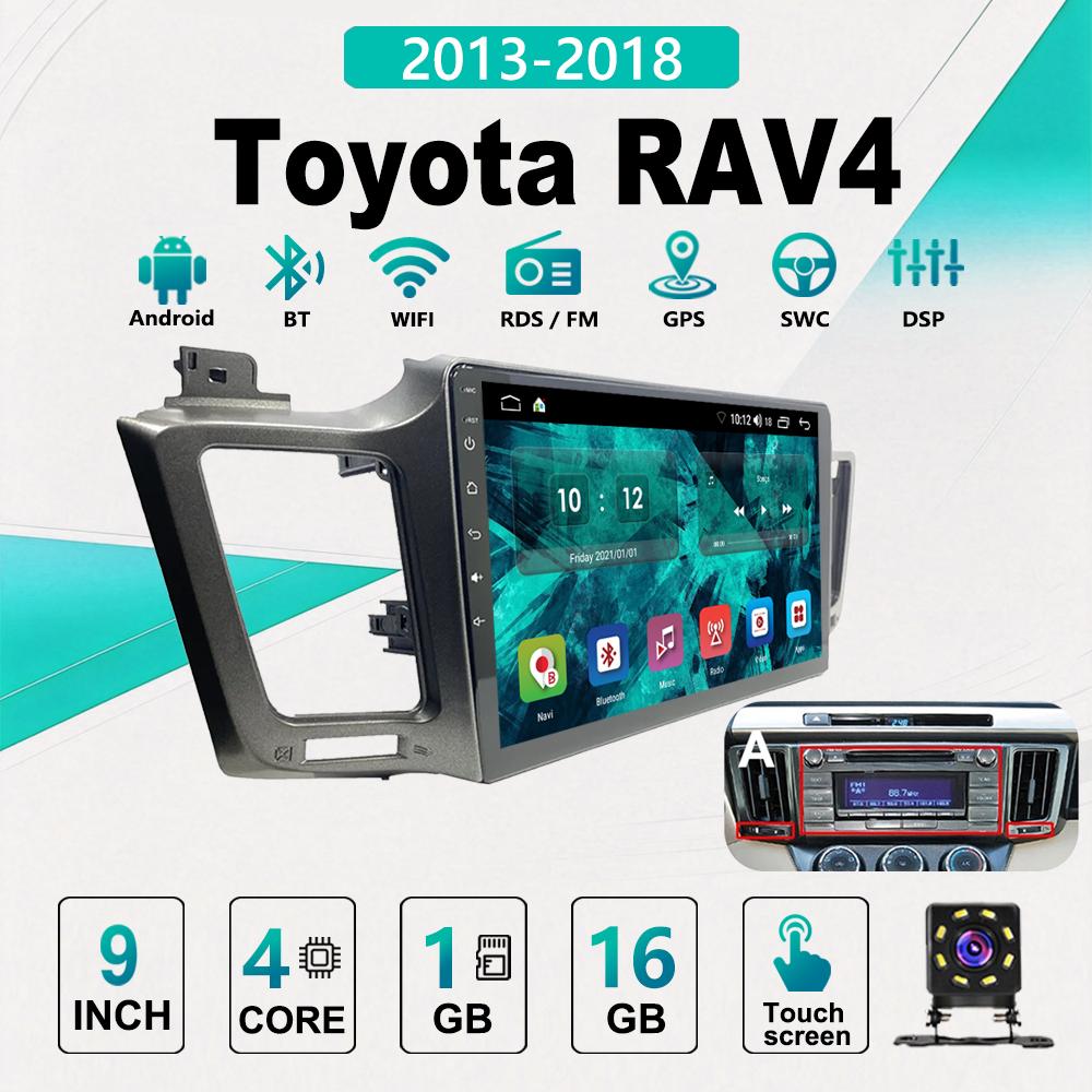 2Din Android Car-Play Car Radio,Toyota RAV4 2013-2018,Multimedia Player Head Unit Stereo GPS Navigation BT WIFI,1+16GB