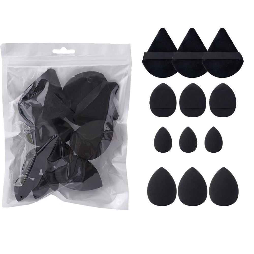 12 шт./1 набор универсальных пуховок для макияжа, в том числе 3 пуховки, 3 мини-пуховки, 3 бьюти-яйца и 3 мини-бьюти-яйца